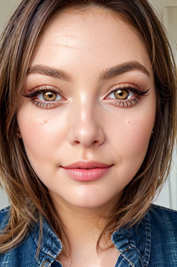 "(A perfect masterpiece:1.2), (the best quality:1.2), stunning face, uniform, mature and chubby, big pupils, bright eyes, makeup, long and luxurious eyelashes, full lips, irresistible charisma."