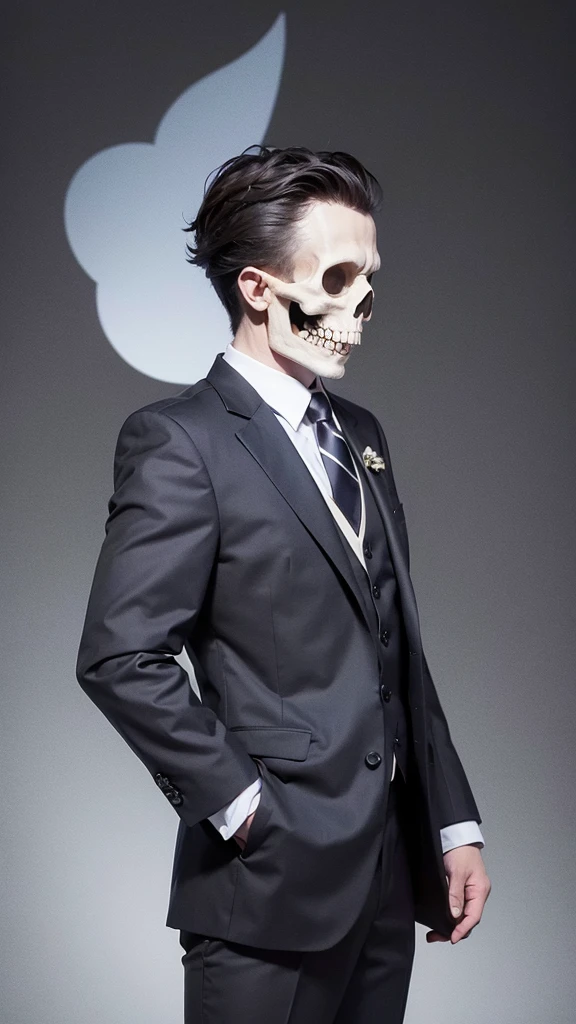 Skull in suit and tie illustration