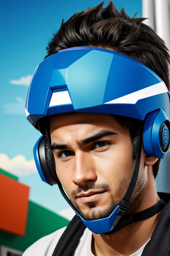 gamer boy face in cartoon