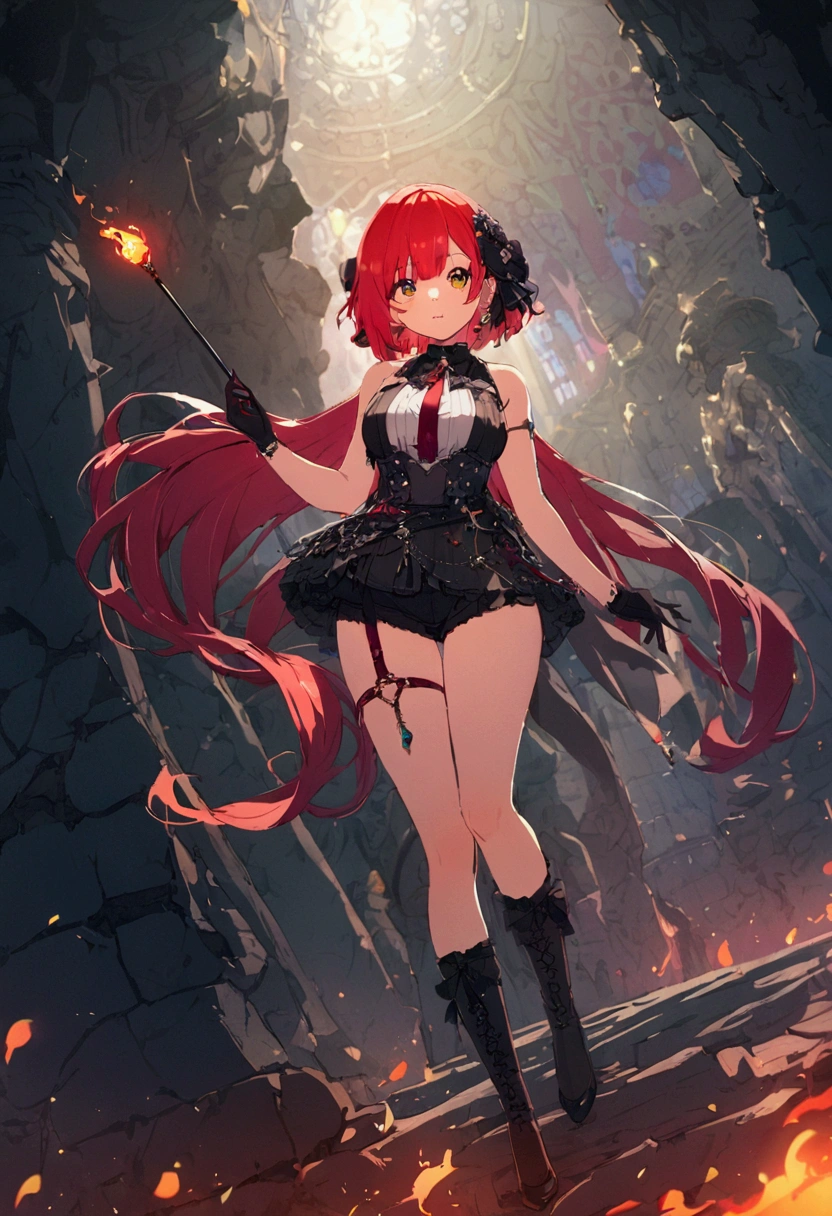 Her hair color is red