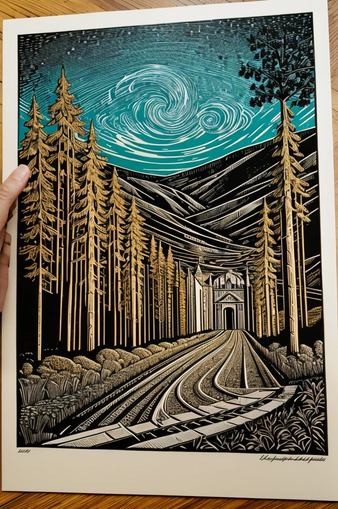 ((best quality)), ((masterpiece)), (detailed), Linogravuras