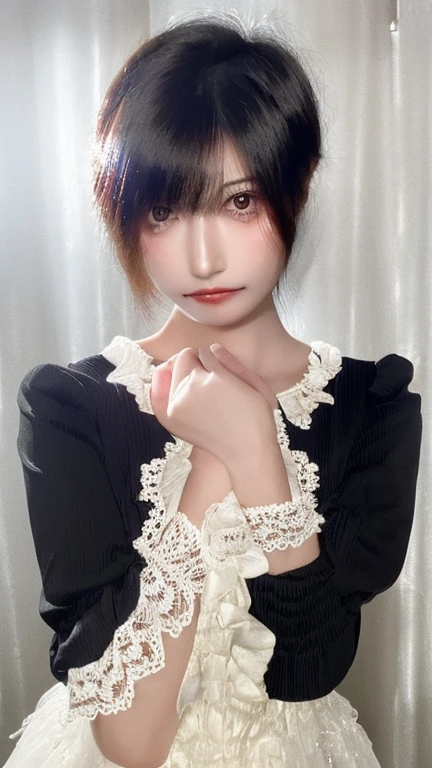 30-year-old woman,China dress(Smooth and shiny fabric),Photorealistic,Perfect Eyes,squint,Really beautiful girl,3d,Delicate skin,The bust is very large、Full body image、The background is Chinatown、Extreme slit、I can see her pussy