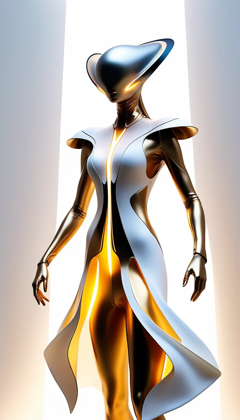 good looking, Minimum, White on white, dynamic, strict, Light and shadow, clean, Linen Perspective, Latent perceptions, I glanced in surprise., Motion jitter leaves multiple traces, Motion Echo, masterpiece, Highest quality, Best details, Optimal resolution, practical, Written boundary depth, Dust particles, Very sophisticated aliens of the future, SF Air Earth Ether Steam Summoner DonM3lv3nM4g1cXL, not human