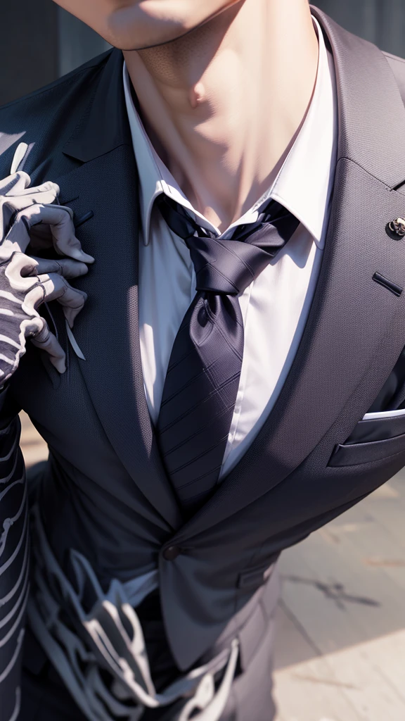 Skeleton in suit and tie illustration