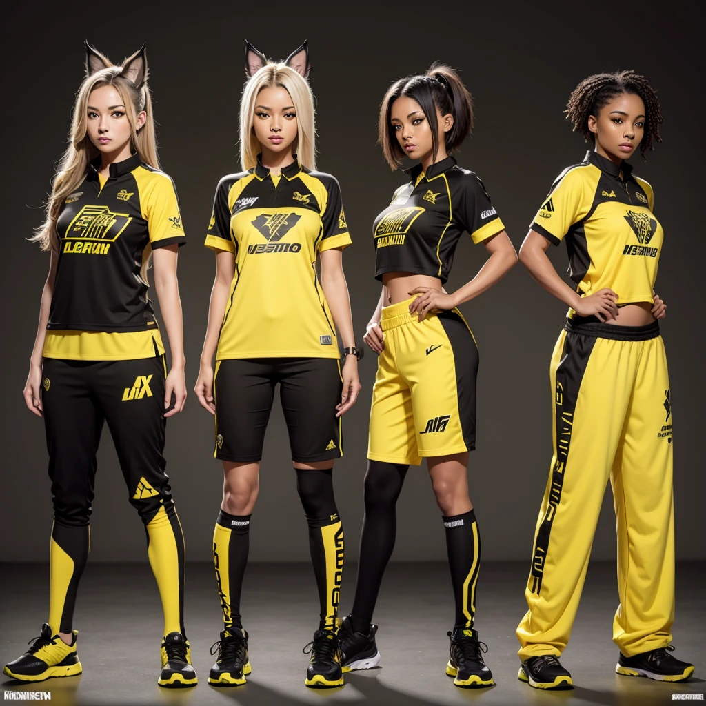 Black and yellow fusion uniform with lynx logo