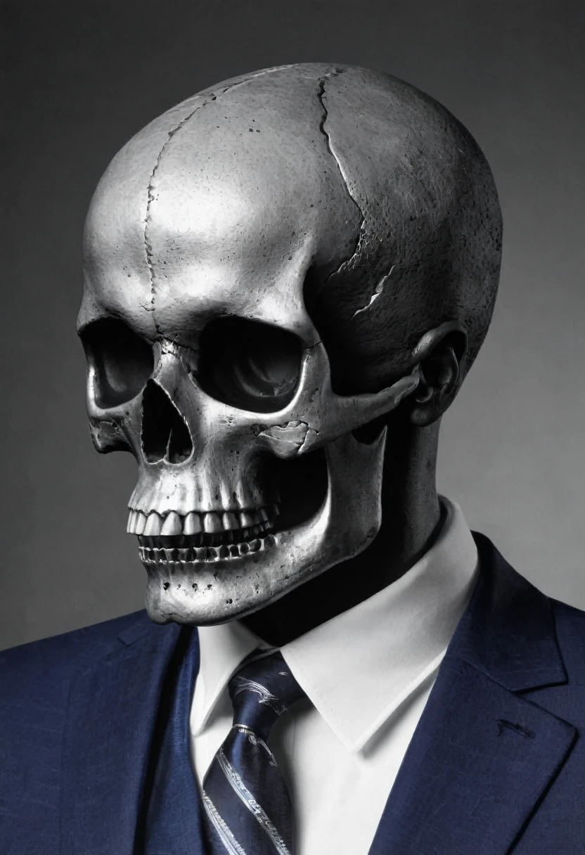 Skull in suit and tie