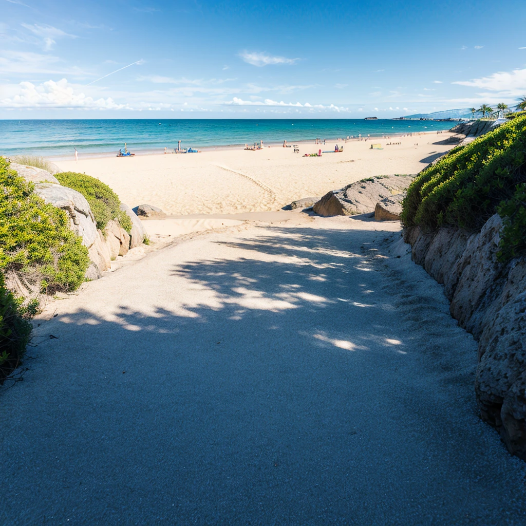 Sunny summer beach without people