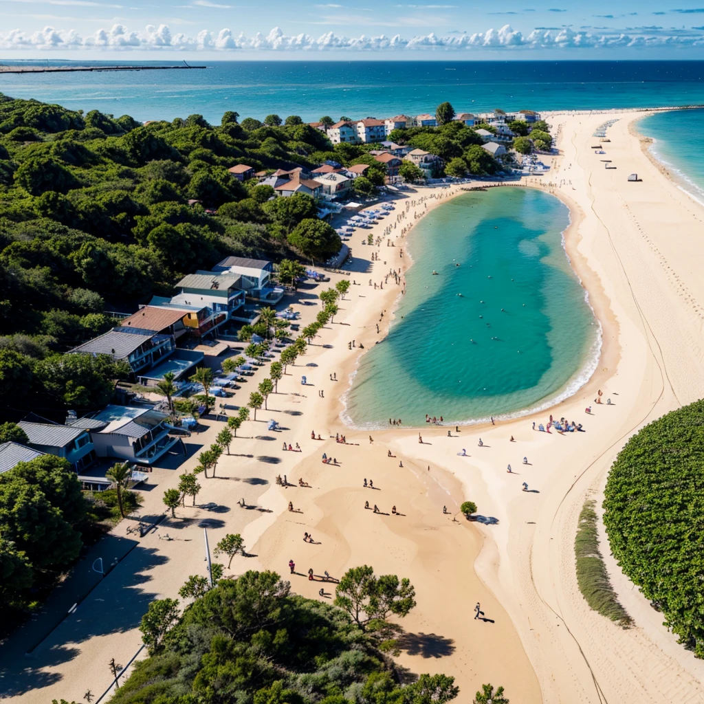 Sunny summer beach without people