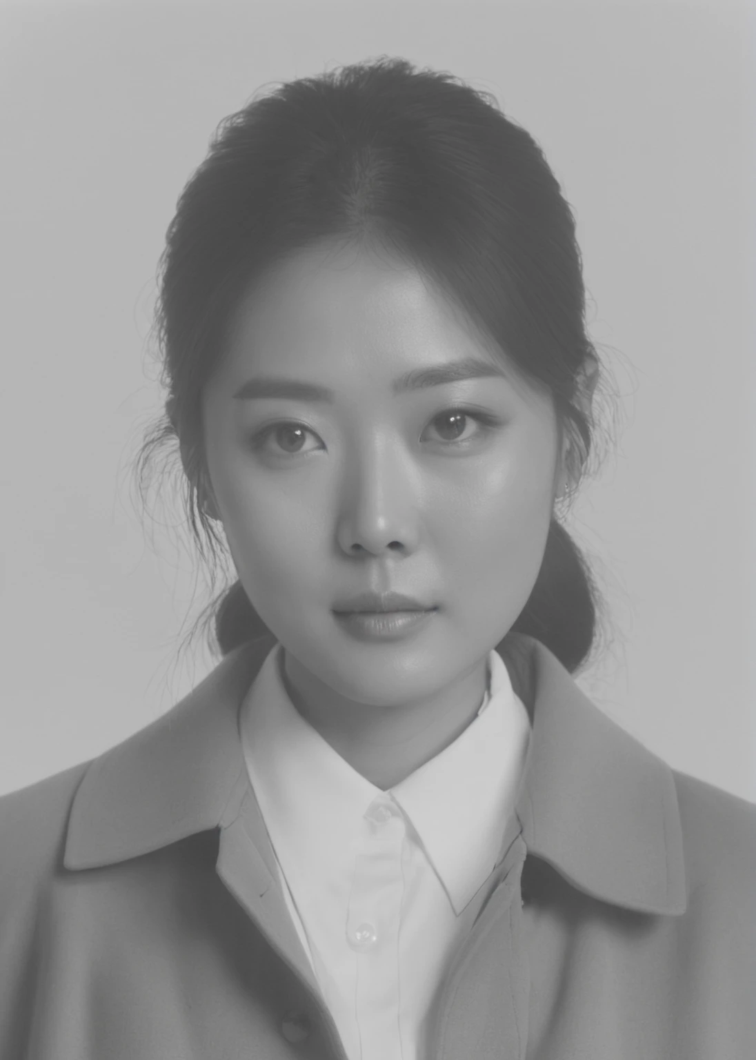 Chinese women in the old society wore a gray khaki coat with a small lapel and a white collared shirt underneath.,high resolution,Best quality,masterpiece,超high resolution,(Honesty:1.4),RAW photos