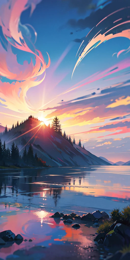 Anime background, hill station, cloudy, rainy