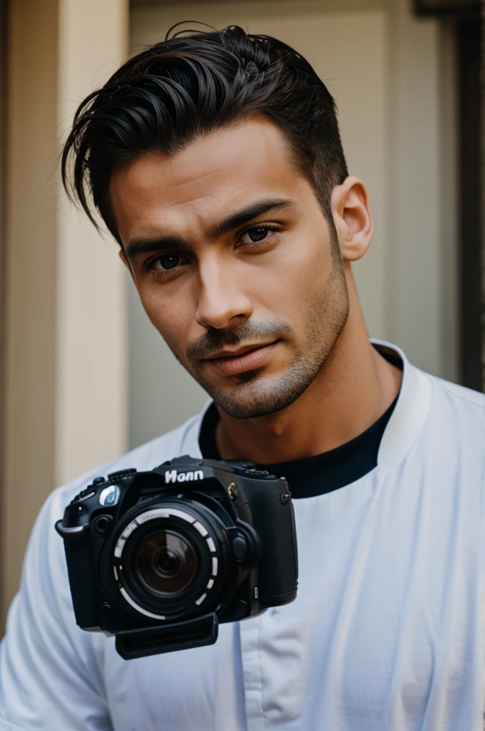 Man speaking into the camera.