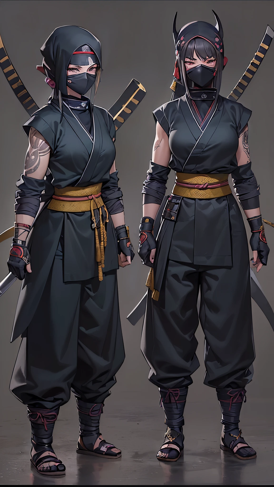 ((Highest quality)),(Ultra-high resolution),(Super detailed),(Detailed Description),((The best CG)),(masterpiece),Highly detailed art,(Art with precise details:1.5), ((Female ninja standing in the darkness:1.4)),(Sharp Eyes:1.3),(Metal headband:1.3),(Mask to hide the mouth:1.3),(Shinobi costume that fits the body:1.4), (Moon Night:1.6),