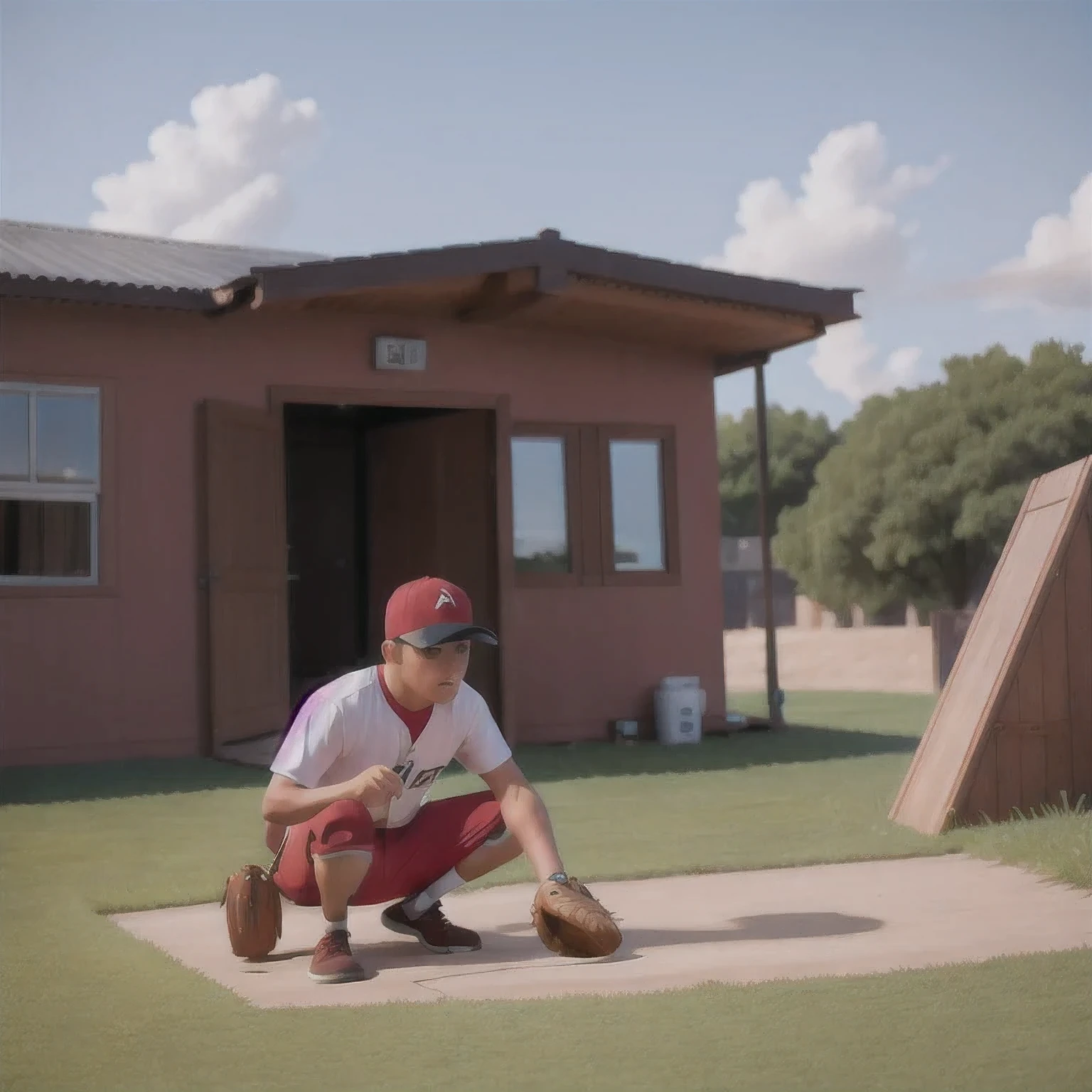 Baseball players on grass，Baseball Player