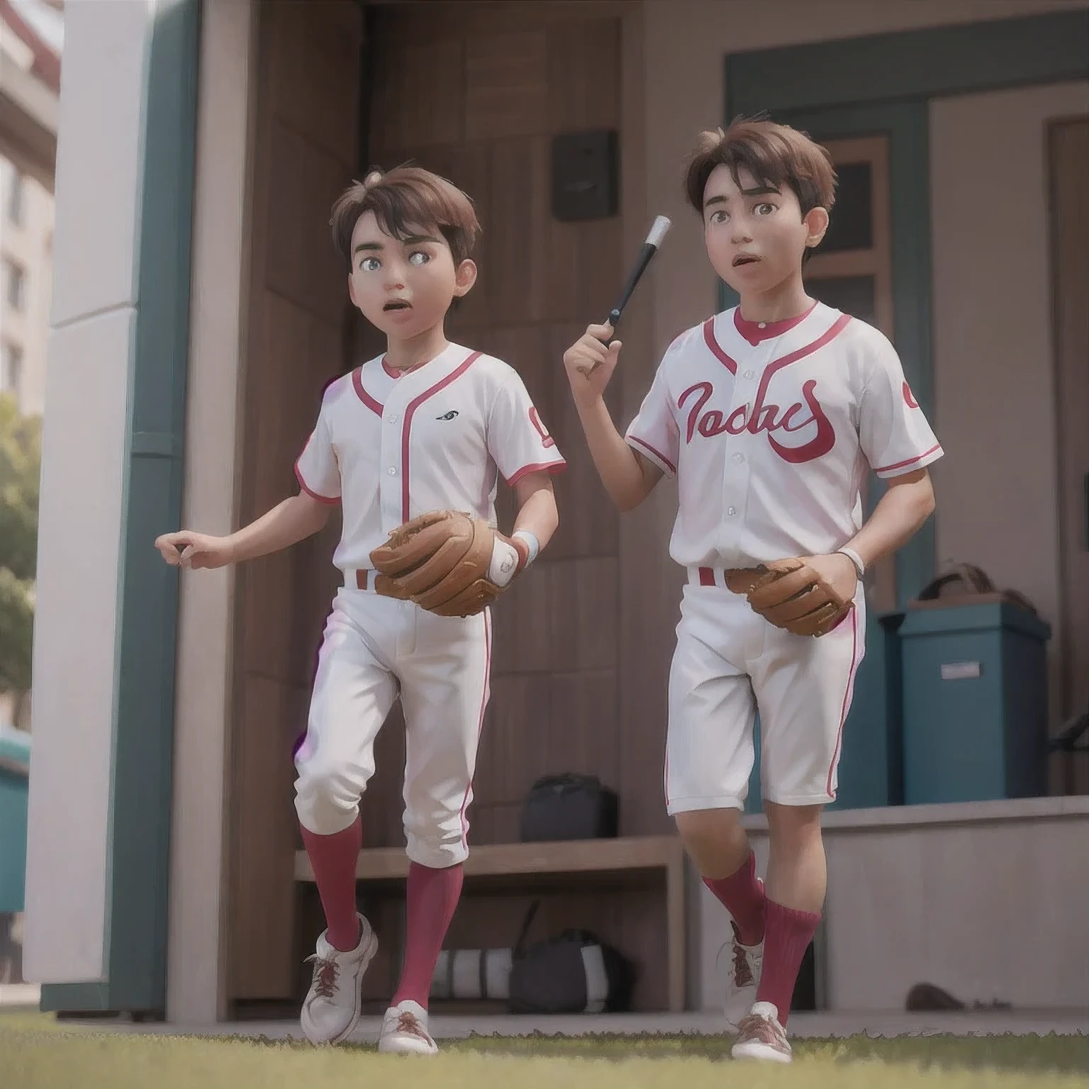 Baseball players on grass，Baseball Player