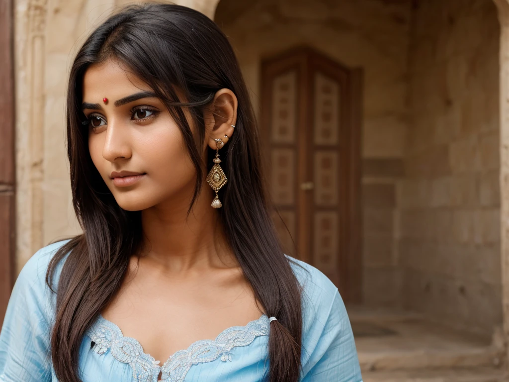 A  indian  age16 oble face hair stik byraberbant dake side  haldy figar  flat nose joline not visibal