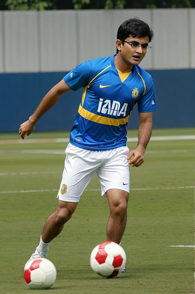 Sourav Ganguly playing football