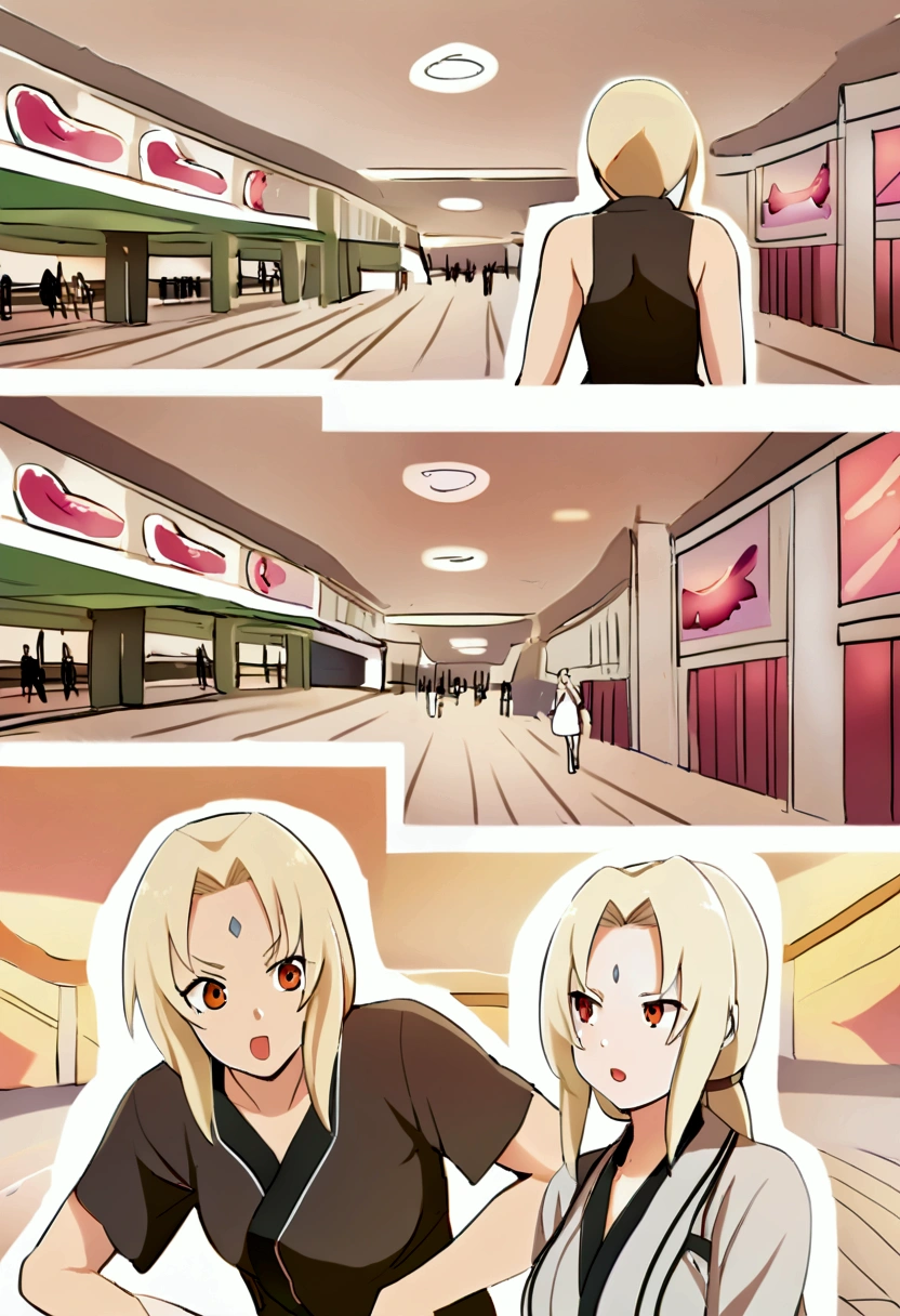 Tsunade and boyfriend, boy poked Tsunade pussy, doggy style, mall