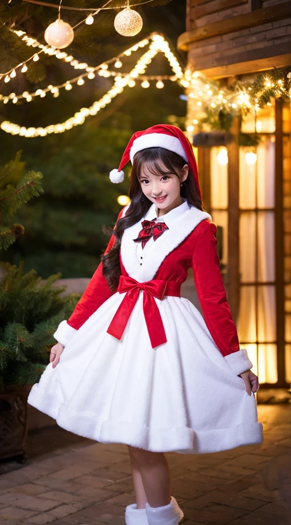 masutepiece、Best Quality、ultra-detailliert、christmas night、santa costume