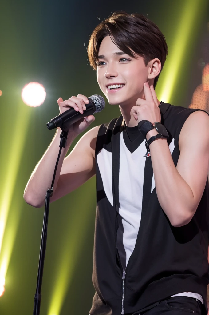 Tom with a microphone