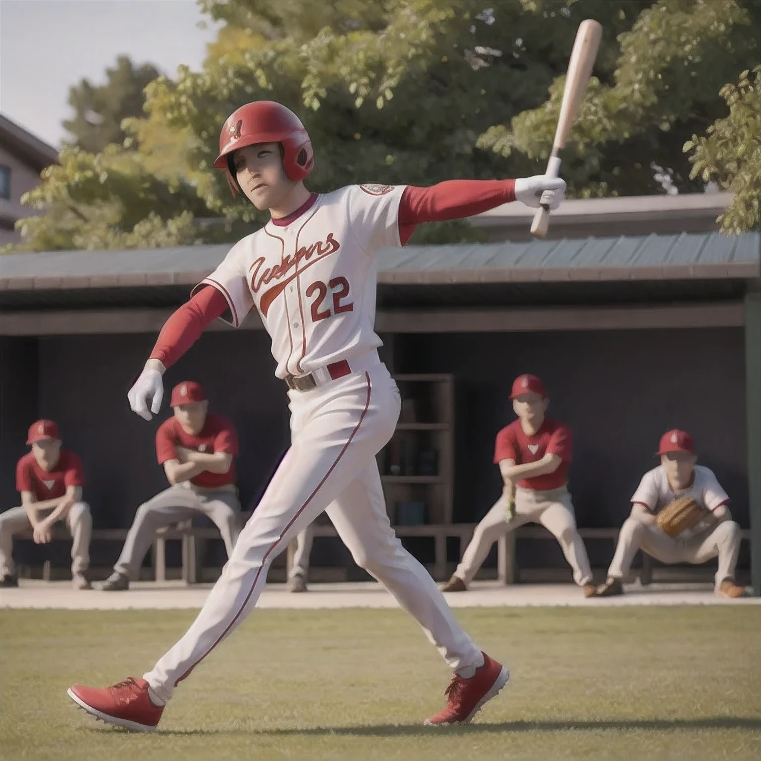 Baseball player on grass，Baseball male player