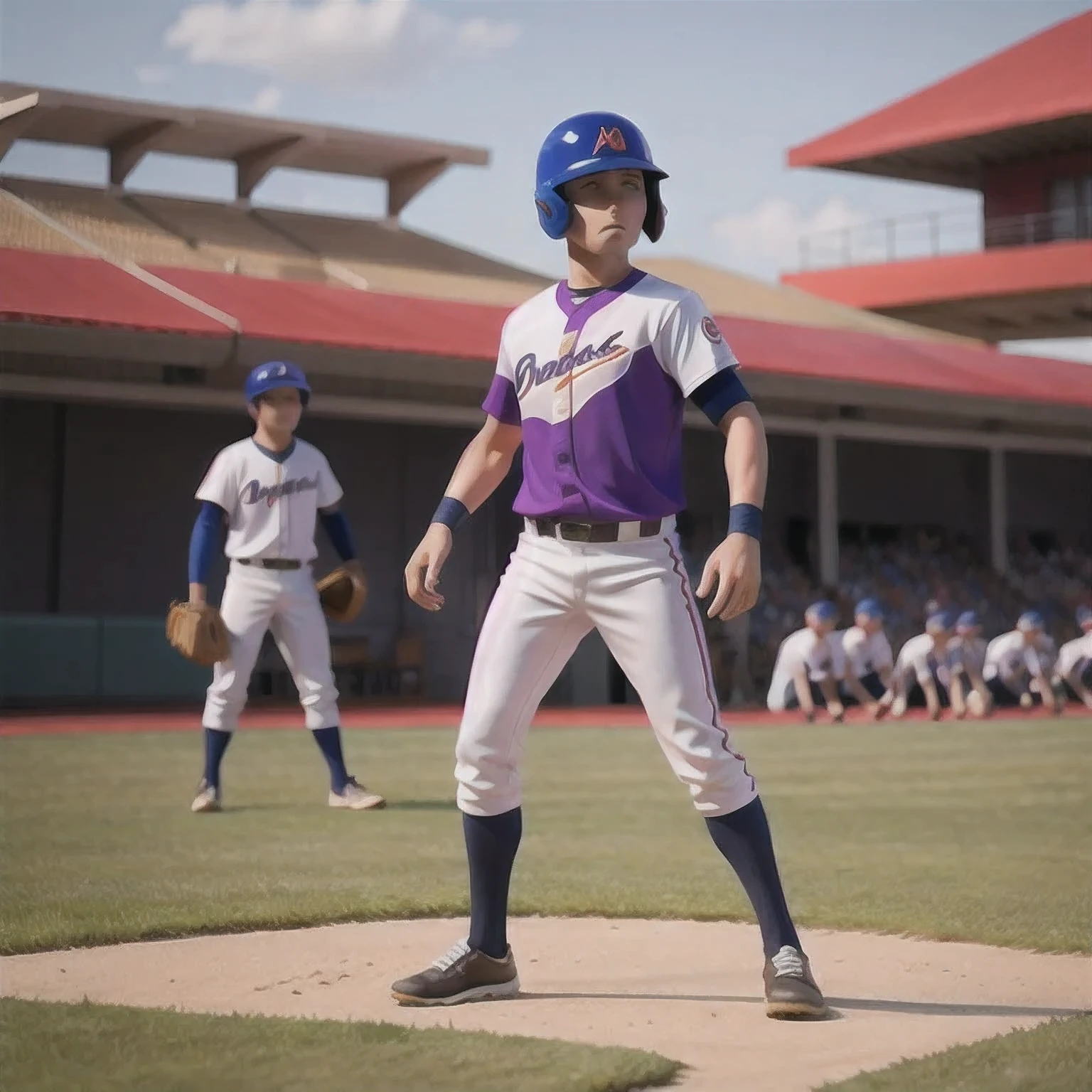 Baseball player on grass，Baseball male player