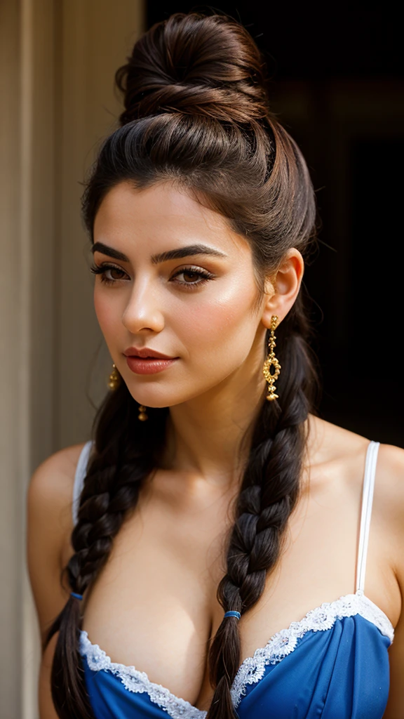 a greek woman with the Himation hairstyle