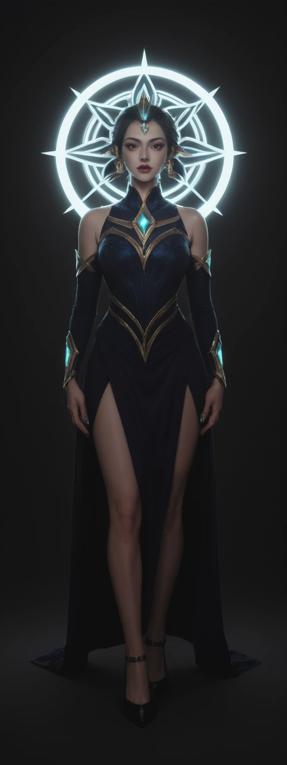 realistic, score_9, score_8_up, score_7_up, score_6_up,
1girl, solo, from front, full body, Malphite \(league of legends\), black background, makeup, sidelighting, backlighting, glowing,