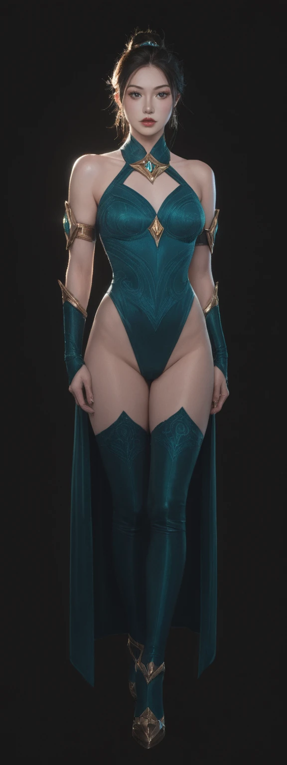 realistic, score_9, score_8_up, score_7_up, score_6_up,
1girl, solo, from front, full body, Naafiri \(league of legends\), black background, makeup, sidelighting, backlighting, glowing,