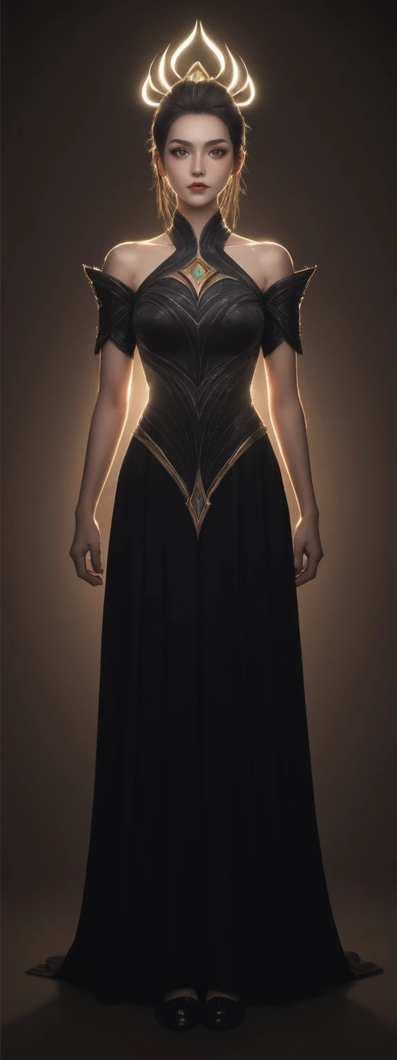 realistic, score_9, score_8_up, score_7_up, score_6_up,
1girl, solo, from front, full body, Naafiri \(league of legends\), black background, makeup, sidelighting, backlighting, glowing,