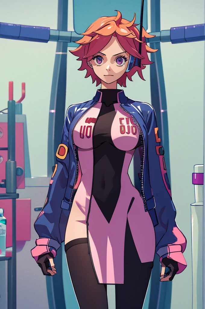 Lilith is in the laboratory with a thin and transparent outfit showing her entire body, all parts