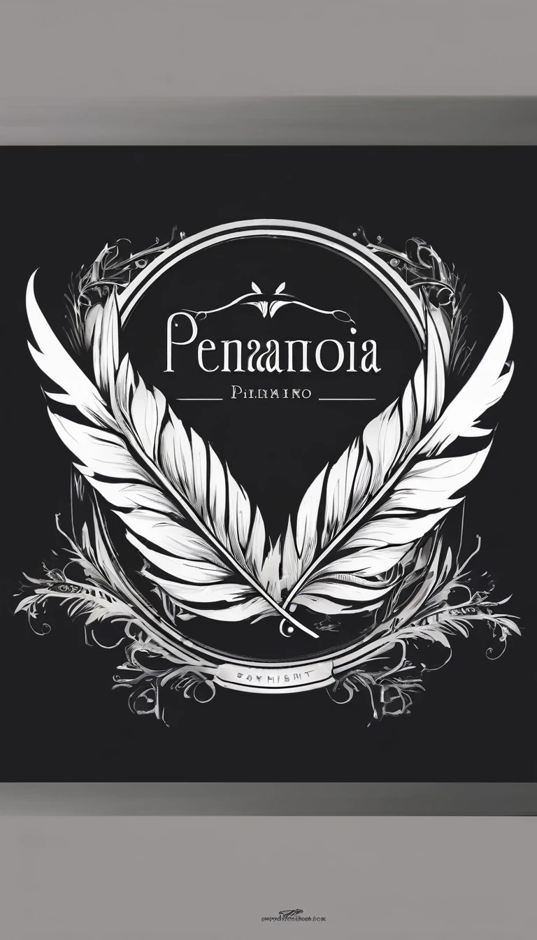 logo design of a White Memory Feather for the brand “Penamemoria".