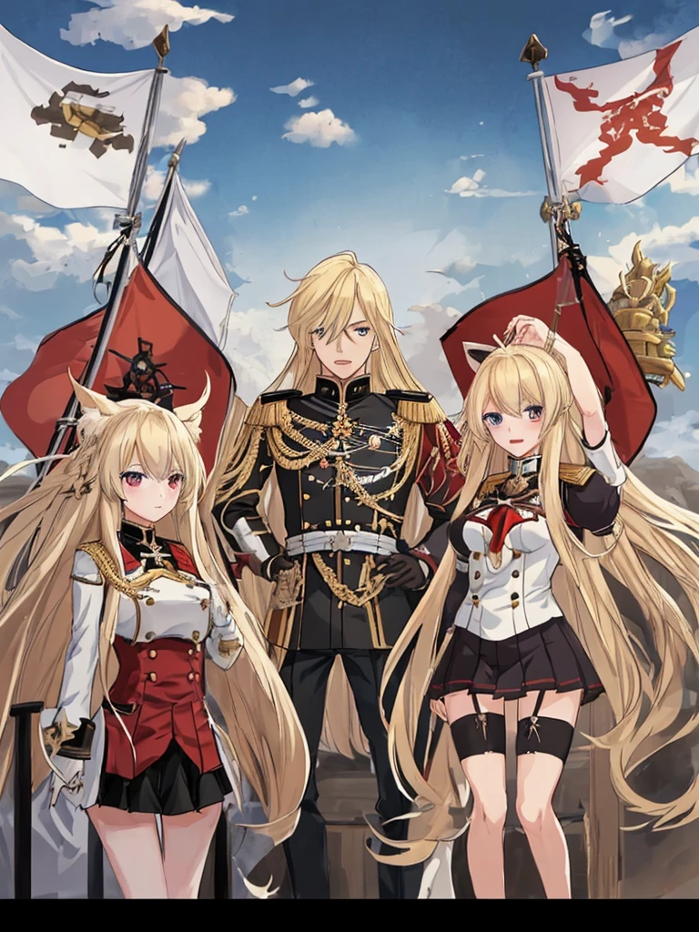 girl,blonde,long hair,bismarck,iron blood,raise a flag,azur lane