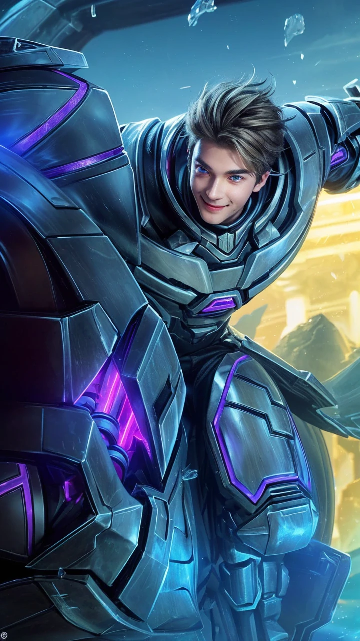 a closeup portrait of a young boy with short blonde hair, wearing a wizzard hat and holding a magic wand, detailed and crisp, blue eyes, fantasy rpg style, realistic, cinematic lighting, dramatic pose, masterpiece, 8k, hyperrealistic, photorealistic, smiling
