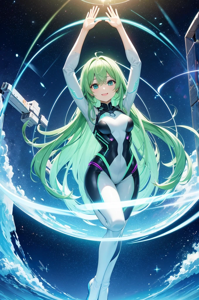Teleportation: Swirling light, warp, doorway to another dimension
Spaceship: Futuristic design, high-tech gadgets, zero gravity
Aliens: Green skin, large eyes, friendly demeanor, different culture
Welcome: Arms open wide, smiles, warm atmosphere, waving flags