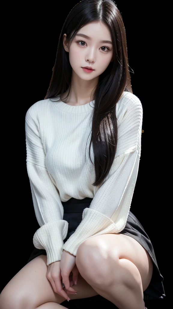 White Room、Black goth 、(Highest quality)、((Very detailed))、4K、(8K)、masterpiece、Very detailedな、Highest quality、Super Resolution、1 person、Kind Face、Soft Light、RAW quality、Soft Skin、163cm、30 years old、From the knee up