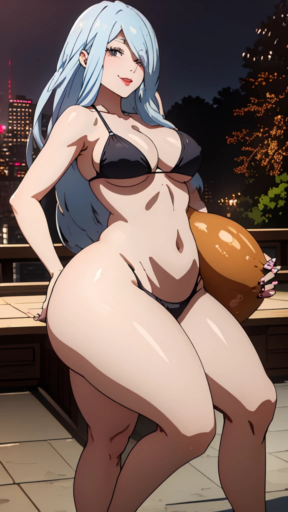 dark, highly detailed, hyper-realistic masterpiece, character design, volumetric lighting, fairy lights, intricate detail, ultra-realistic, hdr.  best quality, perfect detailed, (ultra sharp focus), Mei Mei, silver hair, dark brown eyes 👙👅🍖👙🍖🍑🍑🌃🌌⬛🌆 nice body 🍑🍖
🍖👙large hair on the one eye nice full body huge  meaty 🍑