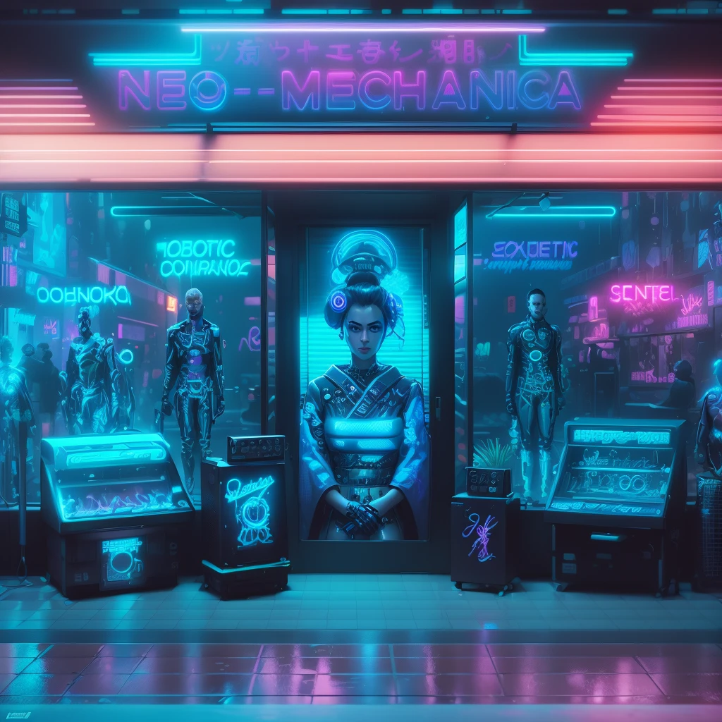 ((Cyberpunk(detailed)), neon lights (cinematic), A cyberpunk guy and cyberpunk girl with futuristic cyber car, high quality 