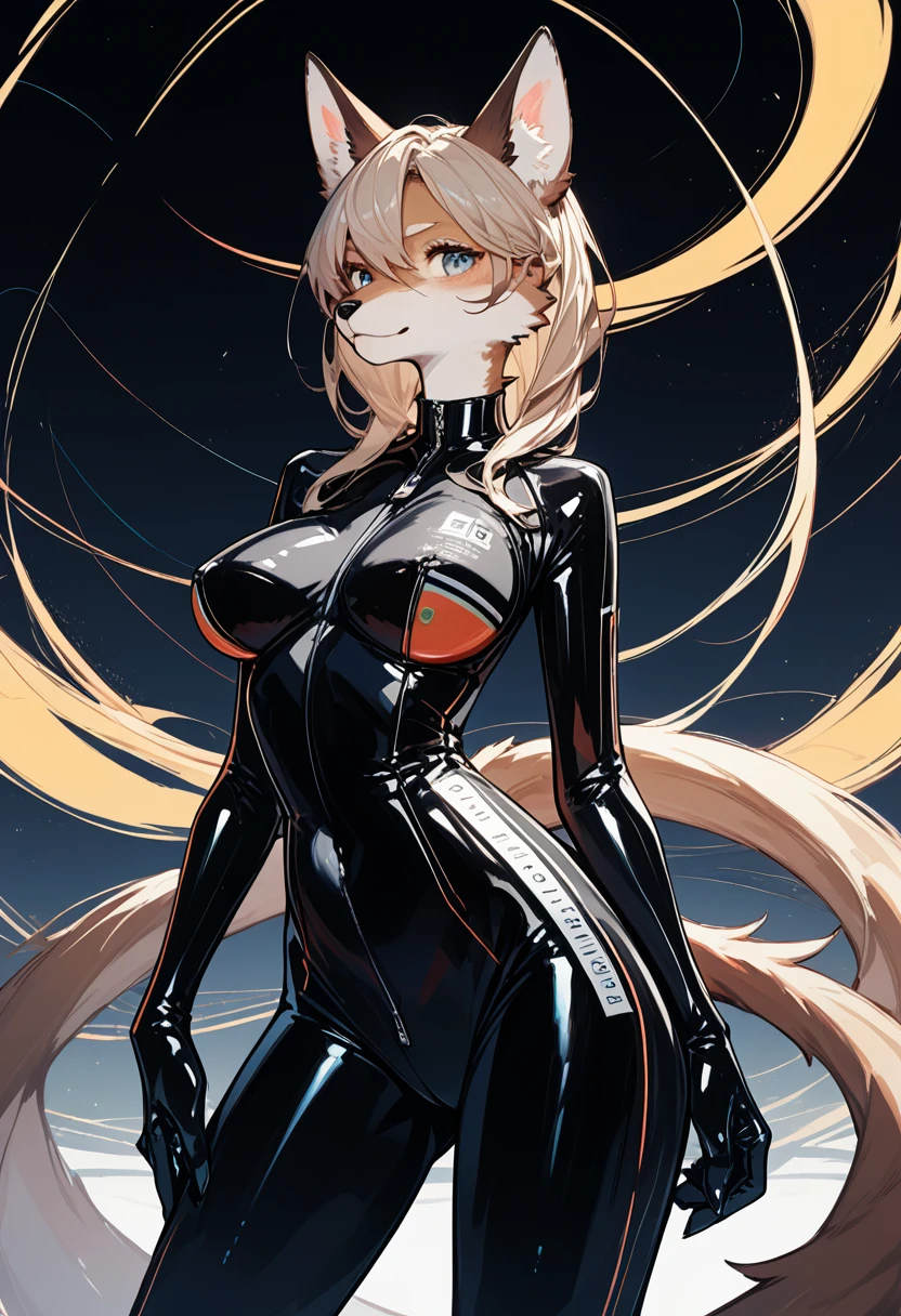 Highest quality, Highest quality, High quality illustrations, masterpiece, Ultra-high resolution, Detailed Background, cyber-, Absurd, Perfect Anatomy, performance, Good lighting, Shadows in the movies(kemono, Furry Personifi猫ion), Rubber suit, latex, neon, neonライト, neonカラー, Bodysuits, Plug Suit, Rider Suit
