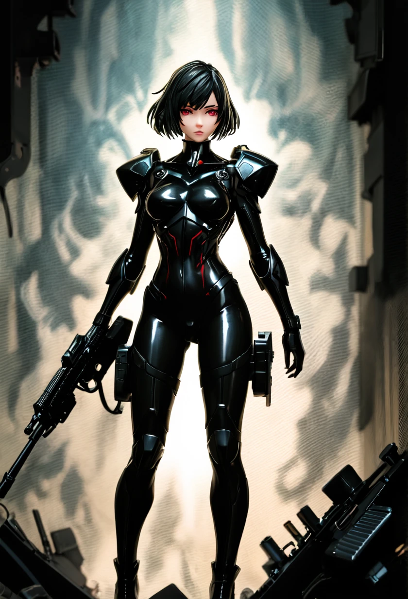 (masterpiece, top quality, best quality, official art, beautiful and aesthetic:1.4, photorealistic:1.4 ),<lora:more_details:0.5>, questionable, sexy,
blame, safeguard, exterminator, creepy,
<lora:sanakan-derv5-nai-128dim-64a-rep-3kstep:0.8>, 1girl, sanakan, tsutomu nihei, short hair, forehead mark, arm cannon, GBEAC