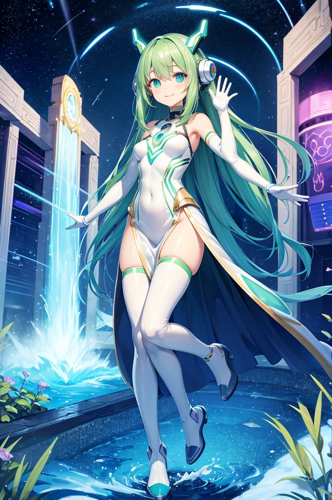 Teleportation: Swirling light, warp, doorway to another dimension
Spaceship: Futuristic design, high-tech gadgets, zero gravity
Aliens: Green skin, large eyes, friendly demeanor, different culture
Welcome: Arms open wide, smiles, warm atmosphere, waving flags