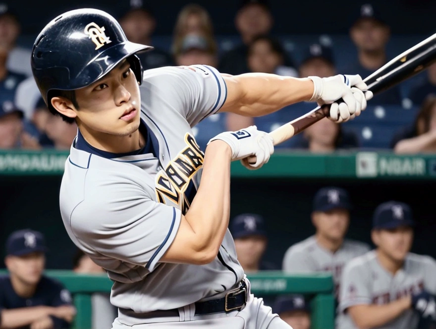 score 7 up, 2koma,Shohei Otani is pitching, Shohei Ohtani is hitting home runs, detailed, realistic, hyper realistic, photorealistic, best quality,