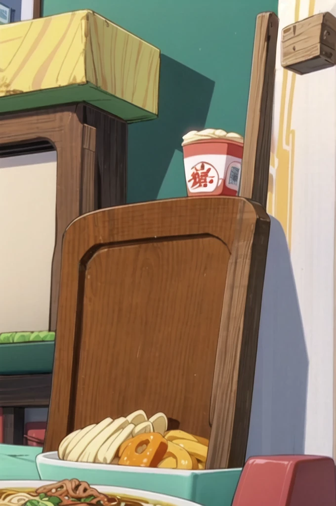 sleep,,独奏,1girl,canteen、sit、Eating ramen