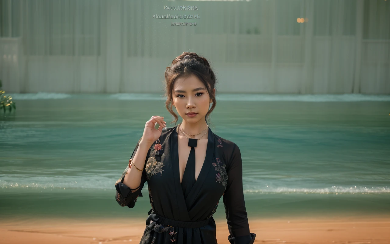 best quality, masterpiece, highres, 1girl,china dress,hair ornament,necklace, jewelry,Beautiful face,upon_body, tyndall effect,photorealistic, dark studio, rim lighting, two tone lighting,(high detailed skin:1.2), 8k uhd, dslr, soft lighting, high quality, volumetric lighting, candid, Photograph, high resolution, 4k, 8k, Bokeh,