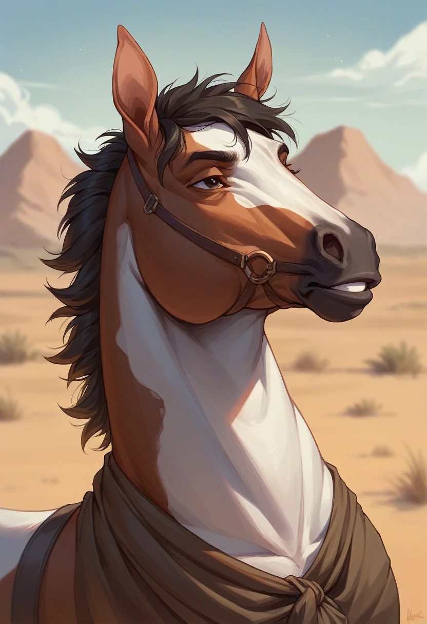 Narendra Modi is sit in a horse in a desert