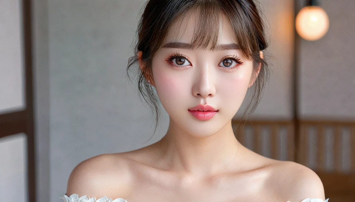 (Details of the face、best qualtiy:1.2)，Lovely woman，Single Eyelids，Large nose bridge，large nose，pointy nose，tall nose bridge，Fracture of the nasal bridge，Danfeng Eyes，Single Eyelids，Thin lips，Close your lips，Cute little mouth，Thin lips，High nose，roman nose，pointy nose，Wide nose wings，Single Eyelids，with fair skin，The facial features are exquisite and perfect，kawaii，Single Eyelids，Delicate and delicate eyes，number art，Amazing little eyes，Delicate thin eyebrows，orthofacial，Frontal makeup，The corners of the mouth are thin，The corners of the mouth are raised，Goose egg face，Exquisite and beautiful，petty eyes，Danfeng Eyes，Elongated eyes，Cute little mouth