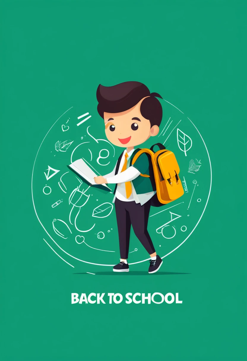 Student Back to school illustration concept flat design