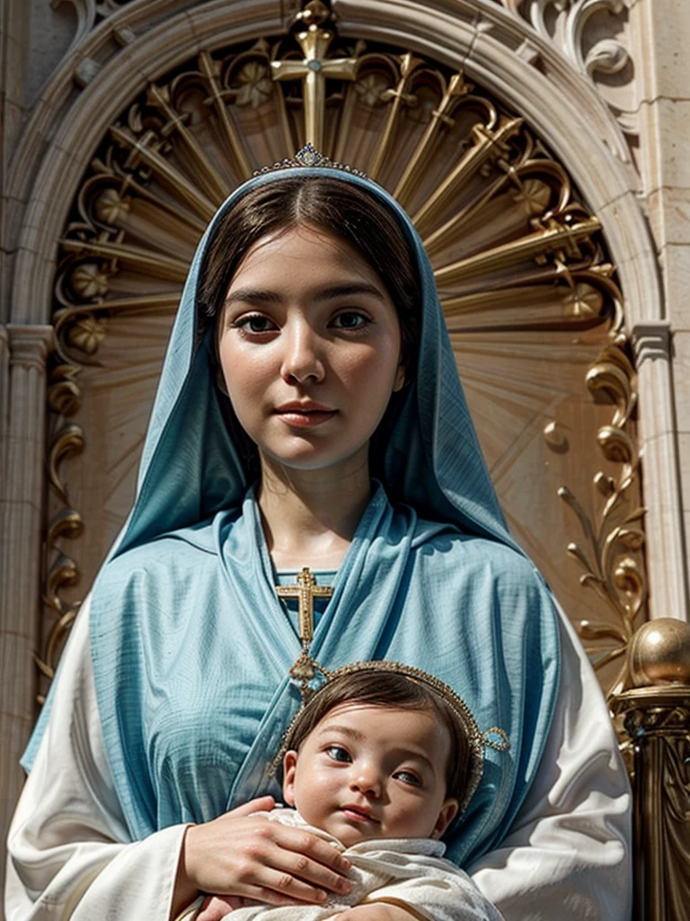 Create Digital Art on Mary's role as Mother and Perfect Discipleship with slogan