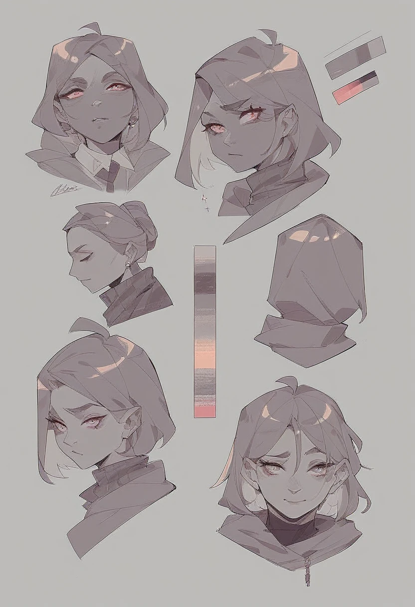 Virtual Character Design,concept character sheet, face, modern design, 1 woman,sexy concept,
