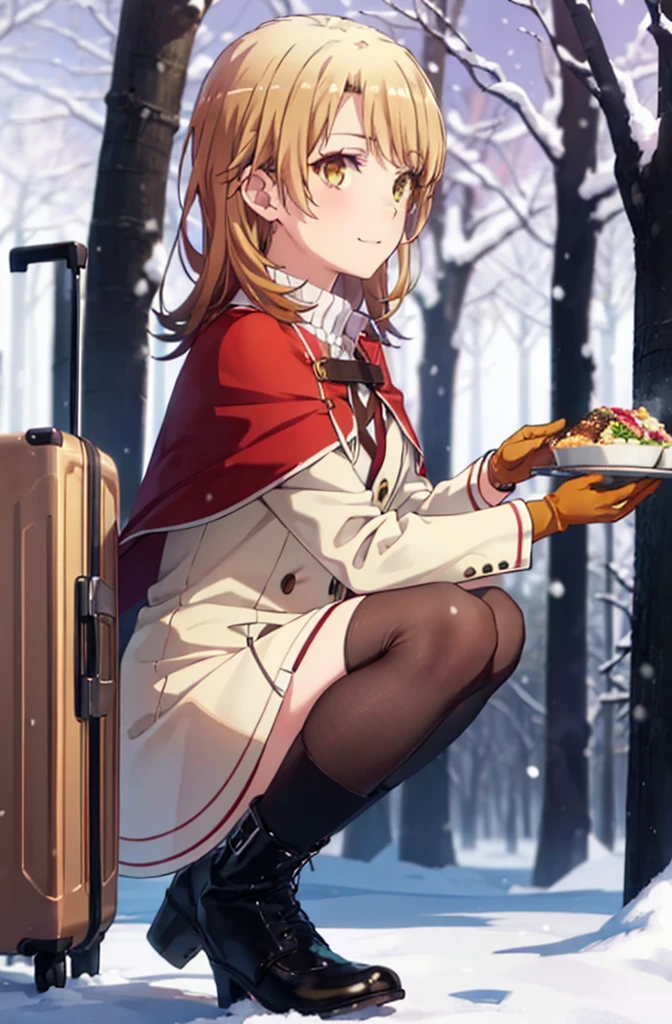 nefw:1.7,rohaisshiki, isshiki iroha,  Brown Hair, (Brown eyes:1.5), smile,snow, Long Hair, food, fire, Outdoor, Brown Hair, boots, snowing, From the side, wood, suitcase, Cape, Blurred, food up, forest, gloves, nature, Brown eyes, red gloves, Squat, Mouth closed, fooded Cape, winter, Written boundary depth, Black shoes, red Cape
break looking at viewer,
break (masterpiece:1.2), Highest quality, High resolution, unity 8k wallpaper, (shape:0.8), (Beautiful and beautiful eyes:1.6), Highly detailed face, Perfect lighting, Extremely detailed CG, (Perfect hands, Perfect Anatomy), grabbing own breasts, 1 boy, penis, footjob
