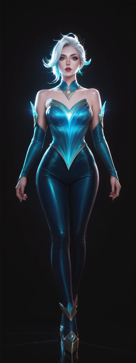 realistic, score_9, score_8_up, score_7_up, score_6_up,
1girl, solo, from front, full body, JarvanIV \(league of legends\), black background, makeup, sidelighting, backlighting, glowing,